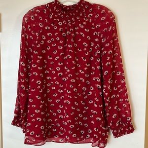 Madewell Red Floral Blouse